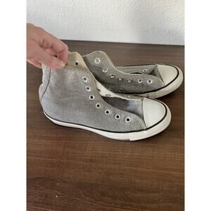Converse Chuck Taylor All Star Women’s Silver Sparkle High Tops Size 6 No Laces